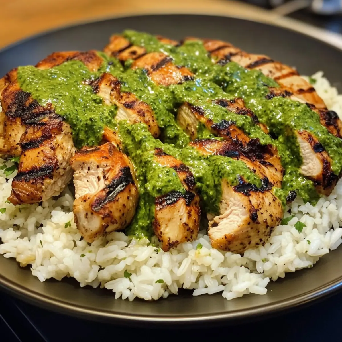 Hühnchen mit Aji Verde und Korianderrisotto