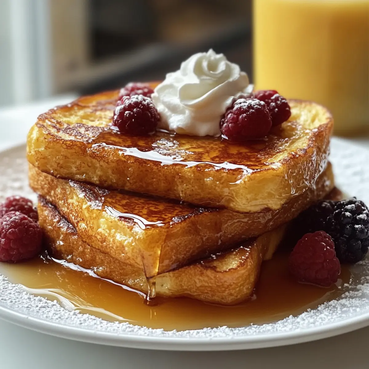 Französischer Toast Rezept Zutaten: - 4 Scheiben Brot - 2 Eier - 1 Tasse Milch - 1 Teelöffel Zimt - 1 Teelöffel Vanilleextrakt - Butter zum Braten - Ahornsirup zum Servieren Anleitung: 1. In einer Schüssel die Eier, Milch, Zimt und Vanilleextrakt verquirlen. 2. Eine Pfanne bei mittlerer Hitze erhitzen und etwas Butter hinzufügen. 3. Eine Scheibe Brot in die Eimischung tauchen, dann in die Pfanne legen. 4. Personalisieren: 2-3 Minuten pro Seite braten oder bis sie goldbraun sind. 5. Wiederholen Sie den Vorgang mit den verbleibenden Brotscheiben. 6. Mit Ahornsirup servieren.