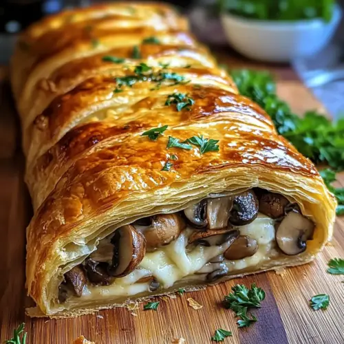 Pilz- und Gruyère-Blätterteig