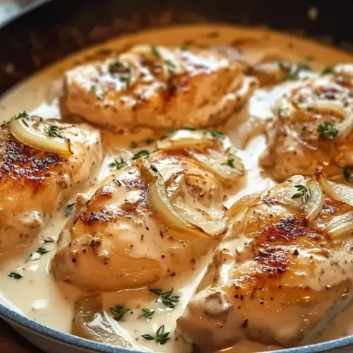 Cremiges Zwiebel-Sahne-Hähnchen